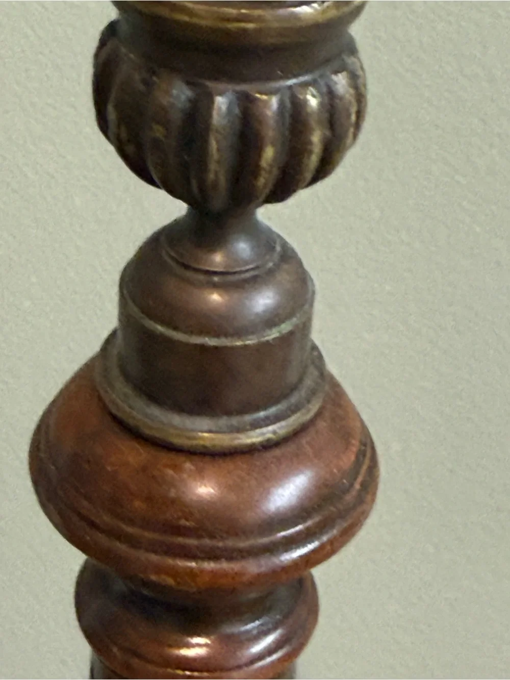 Vintage Theodore Alexander Signed Numbered Candlestick Walnut Bronze